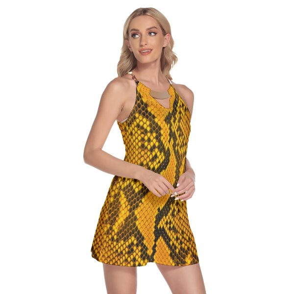 All-Over Print Women's Round Neck Above Knee Dress
