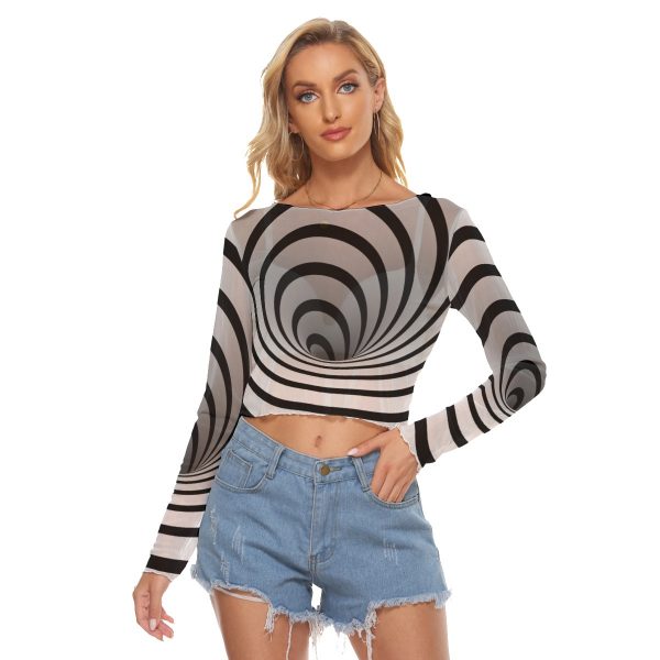 All-Over Print Women's Mesh Long Sleeves T-shirt
