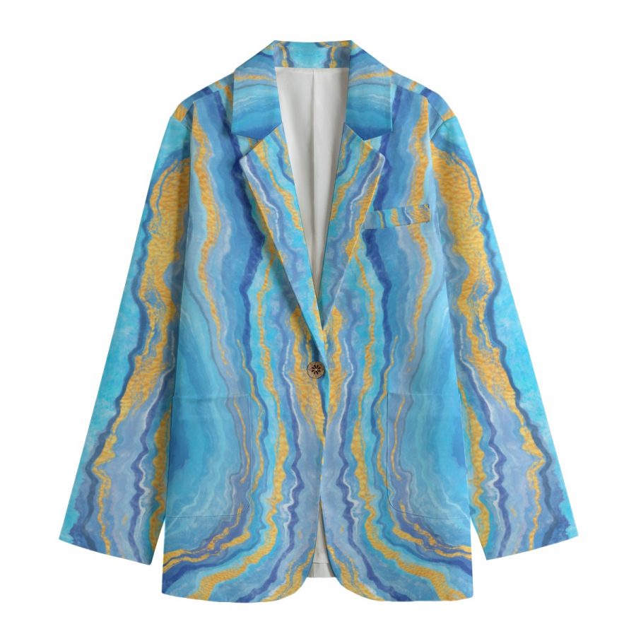 All-Over Print Women's Leisure Blazer | 245GSM Cotton