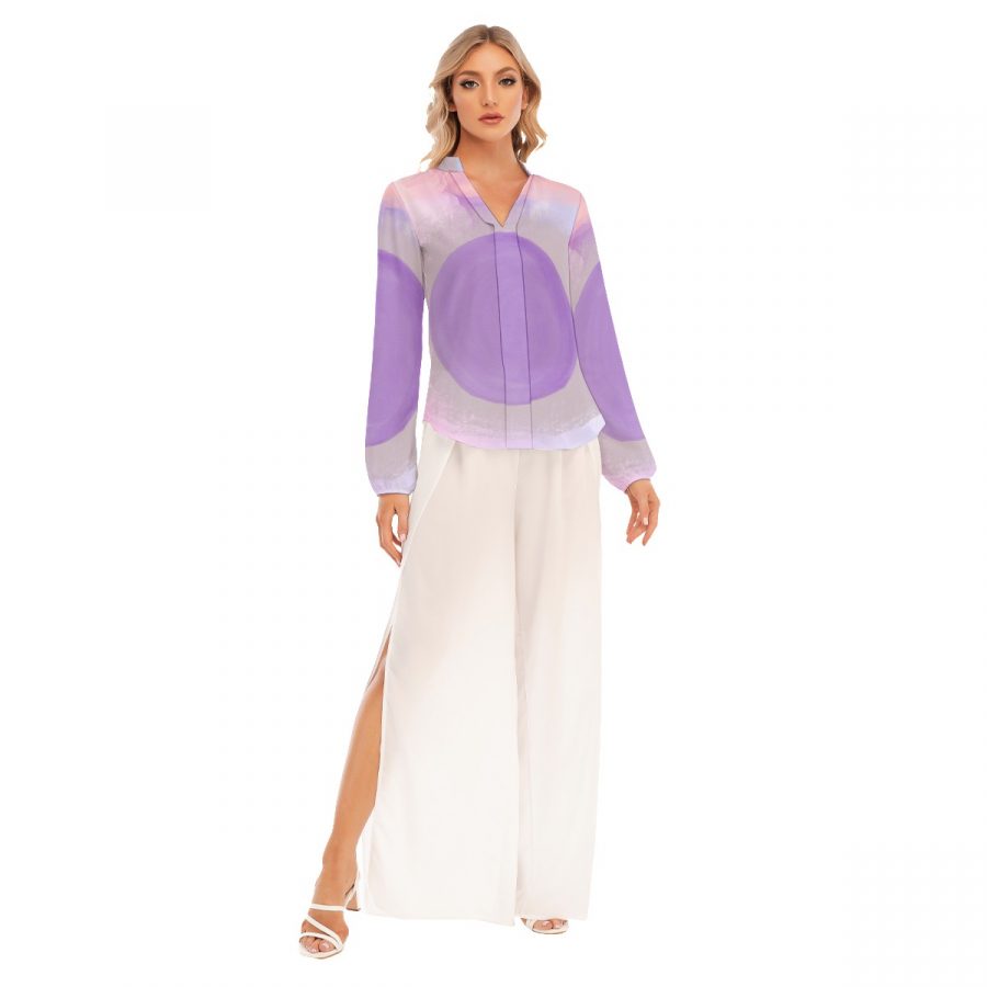 All-Over Print Women's V-neck Shirt