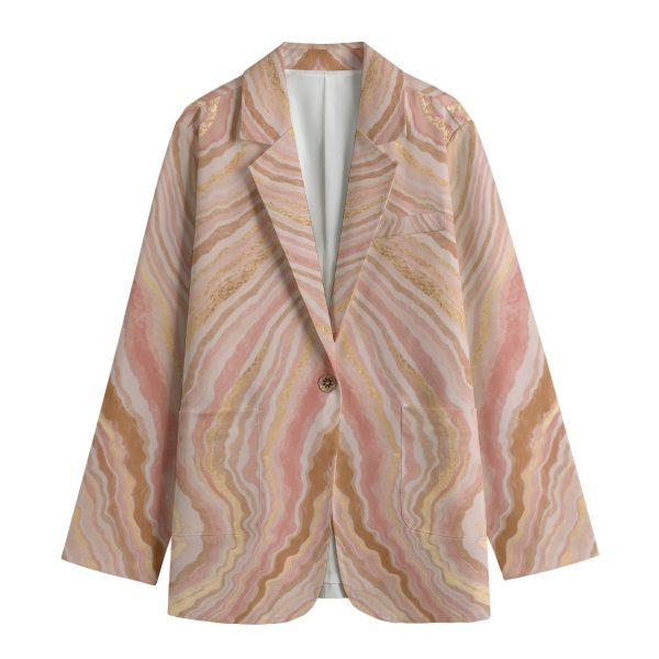 All-Over Print Women's Leisure Blazer | 245GSM Cotton
