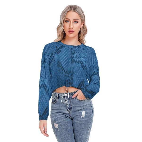 All-Over Print Women's Long Sleeve Sweatshirt With Hem Drawstring
