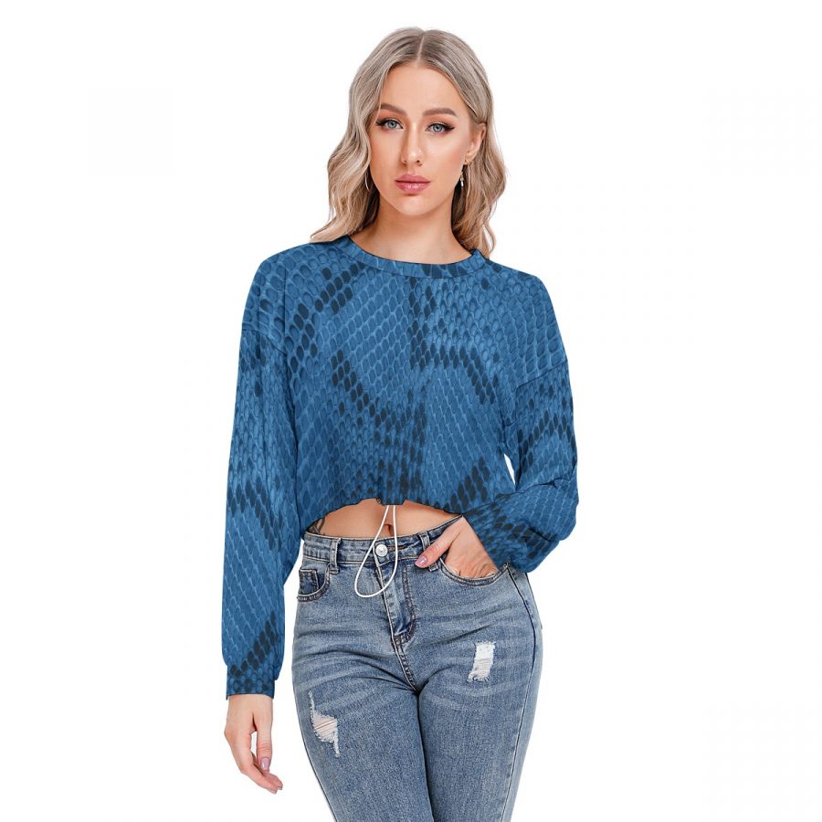 All-Over Print Women's Long Sleeve Sweatshirt With Hem Drawstring