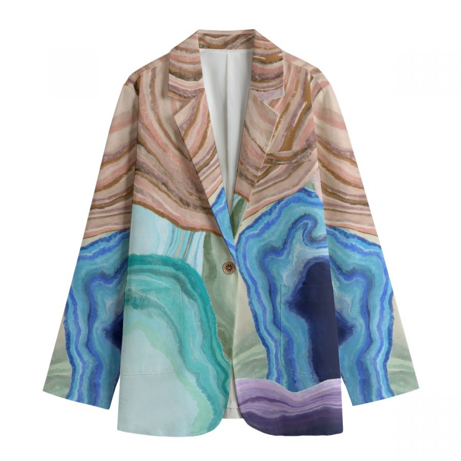 All-Over Print Women's Leisure Blazer | 245GSM Cotton