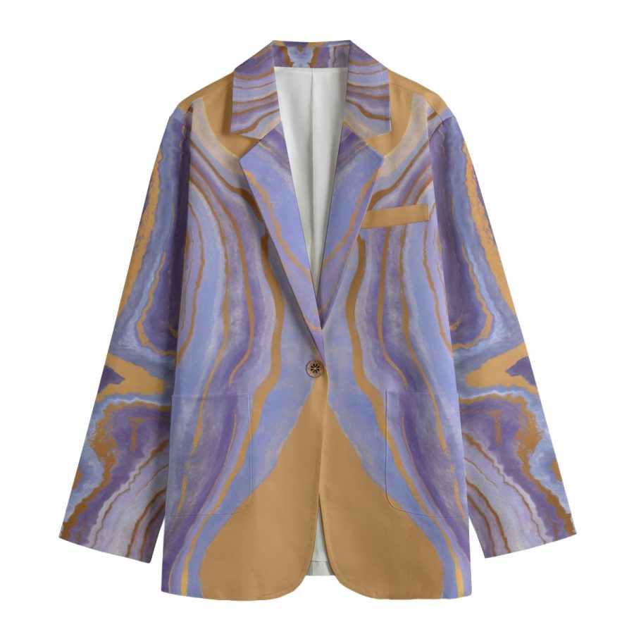 All-Over Print Women's Leisure Blazer | 245GSM Cotton
