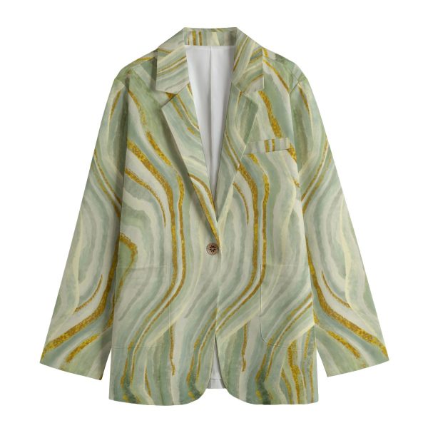 All-Over Print Women's Leisure Blazer | 245GSM Cotton