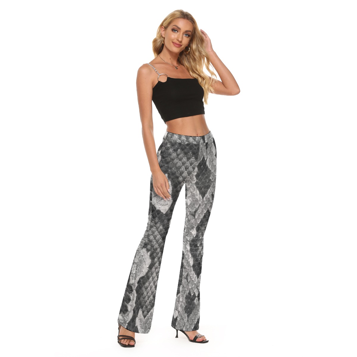 All-Over Print Women's Skinny Flare Pants - Image 3