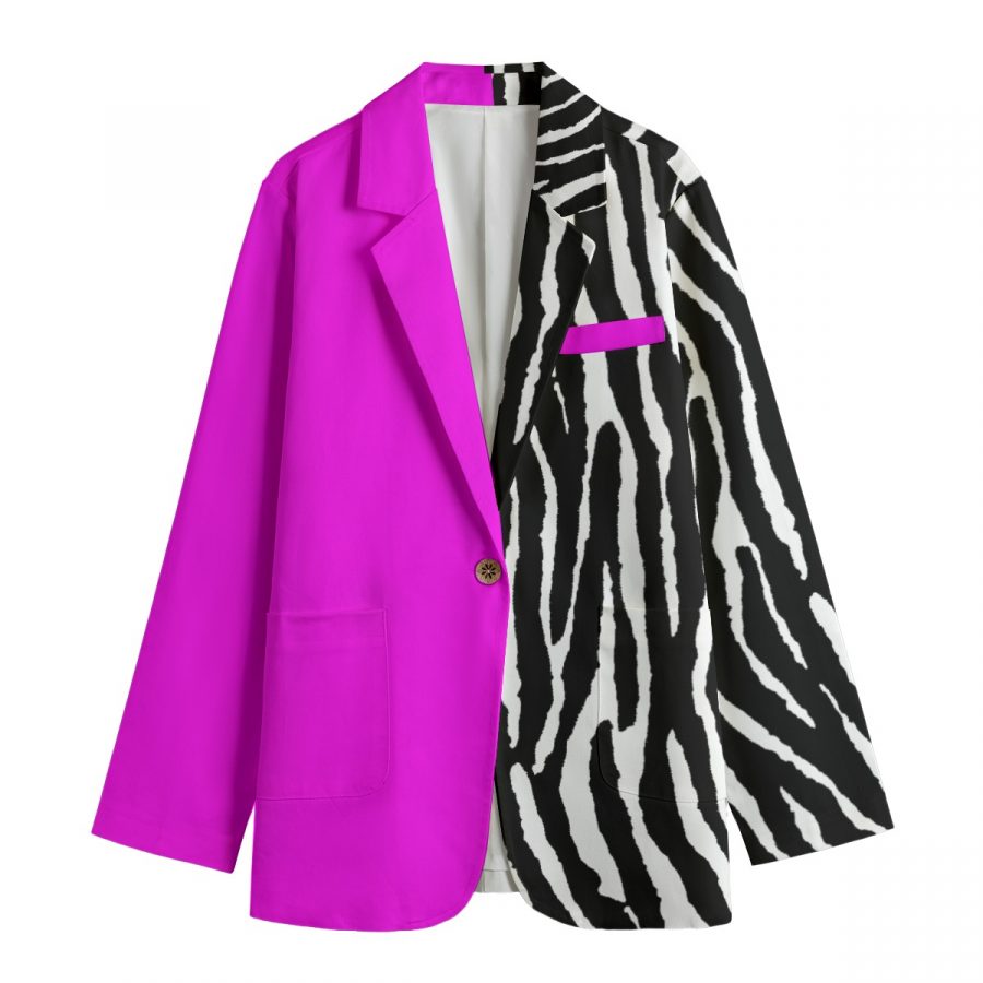 All-Over Print Women's Leisure Blazer | 245GSM Cotton