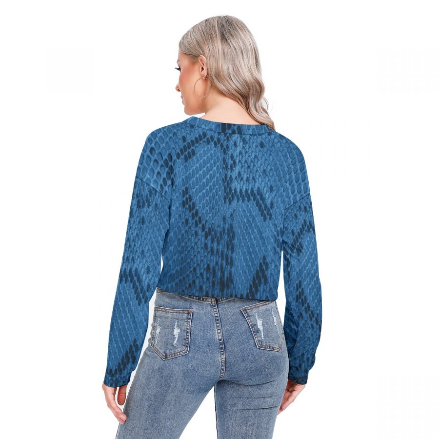 All-Over Print Women's Long Sleeve Sweatshirt With Hem Drawstring - Image 4
