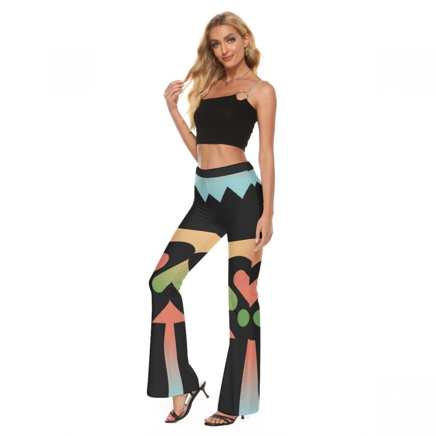 All-Over Print Women's Skinny Flare Pants - Image 3