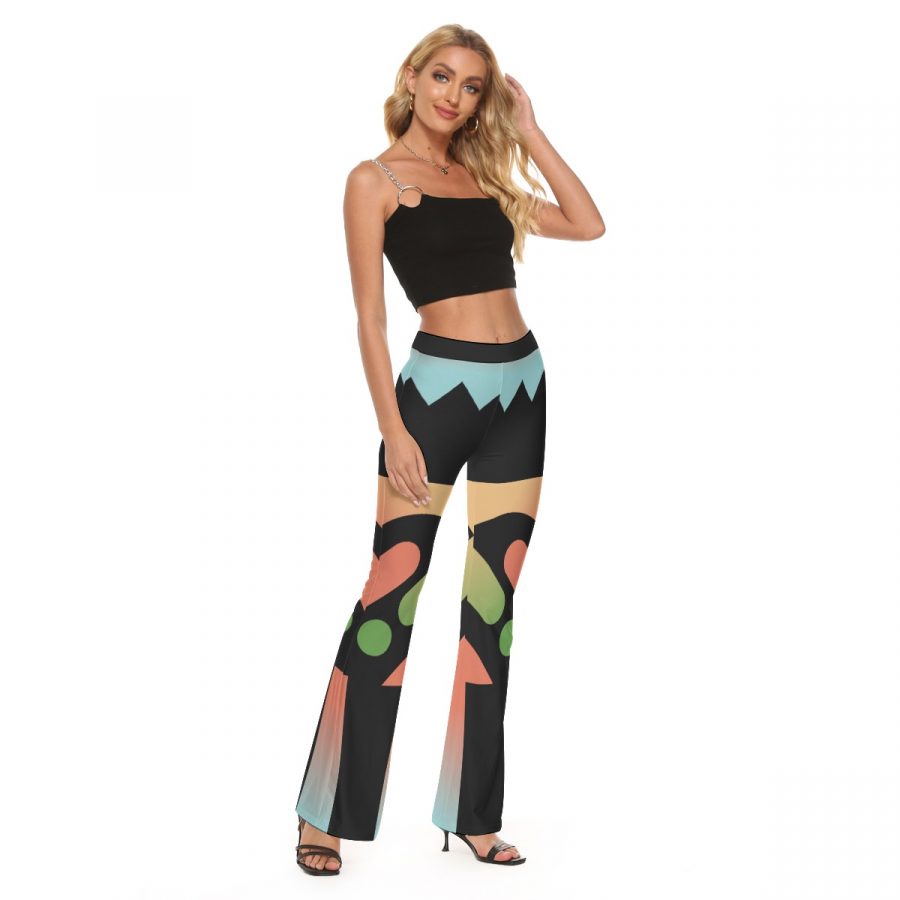 All-Over Print Women's Skinny Flare Pants - Image 2