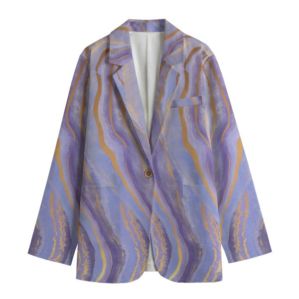 All-Over Print Women's Leisure Blazer | 245GSM Cotton