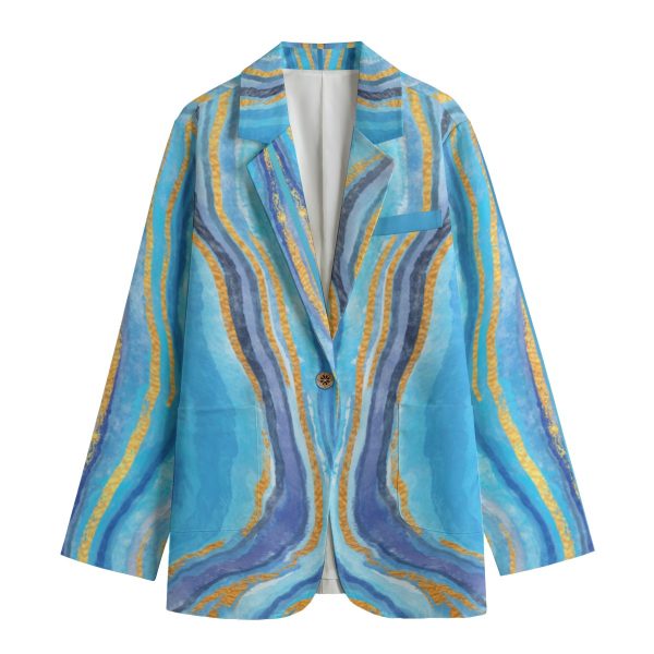 All-Over Print Women's Leisure Blazer | 245GSM Cotton