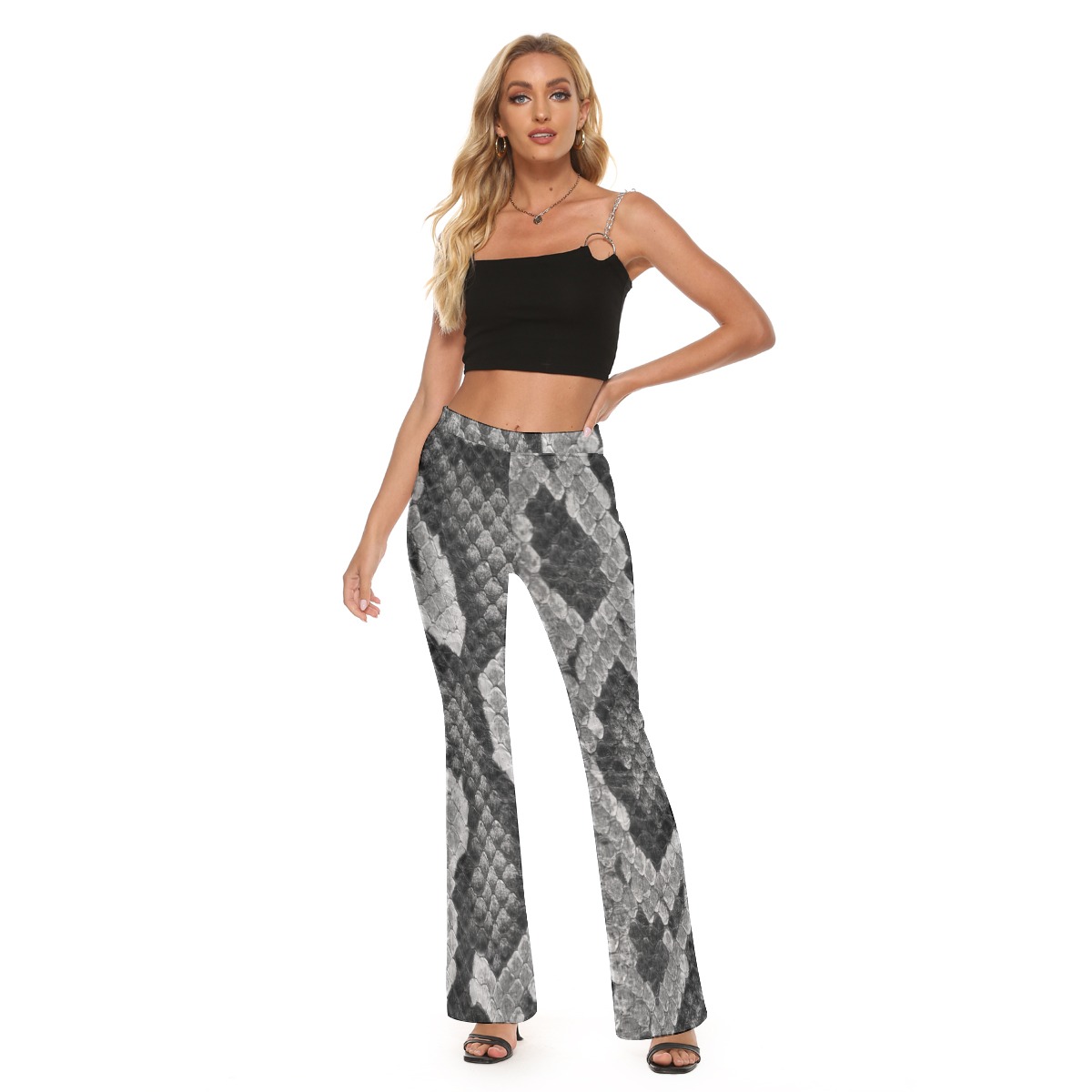 All-Over Print Women's Skinny Flare Pants - Image 4