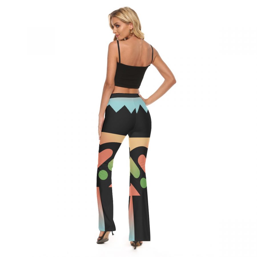 All-Over Print Women's Skinny Flare Pants - Image 4