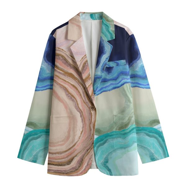 All-Over Print Women's Leisure Blazer | 245GSM Cotton
