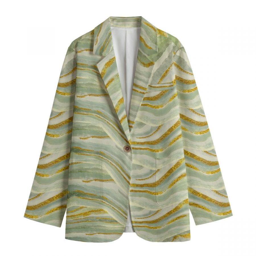 All-Over Print Women's Leisure Blazer | 245GSM Cotton