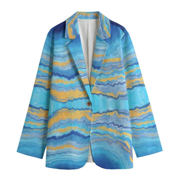 All-Over Print Women's Leisure Blazer | 245GSM Cotton