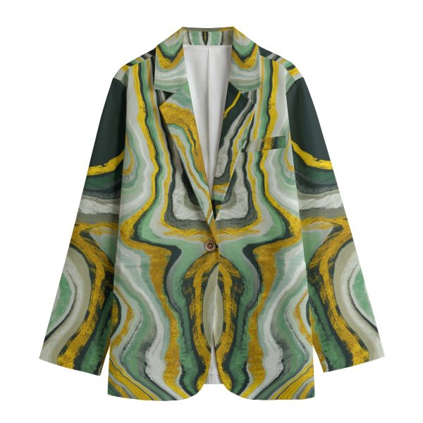 All-Over Print Women's Leisure Blazer | 245GSM Cotton