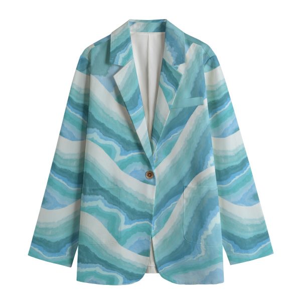 All-Over Print Women's Leisure Blazer | 245GSM Cotton
