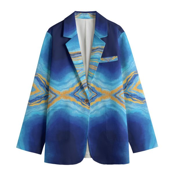 All-Over Print Women's Leisure Blazer | 245GSM Cotton