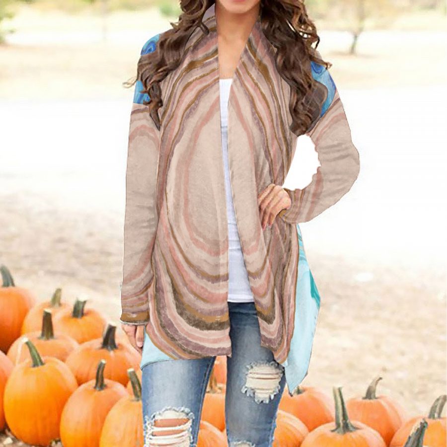 All-Over Print Women's Cardigan With Long Sleeve