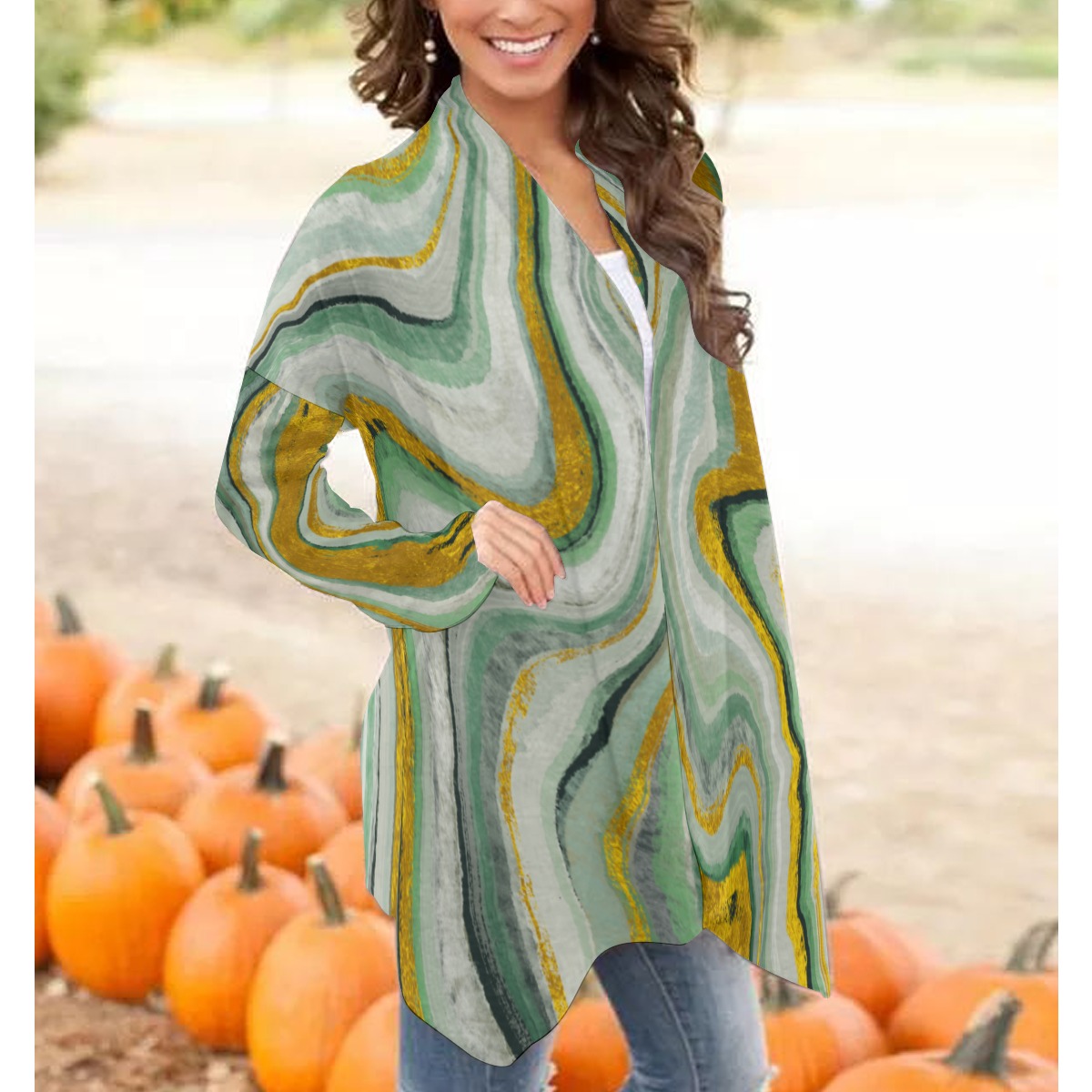 All-Over Print Women's Cardigan With Long Sleeve - Image 2