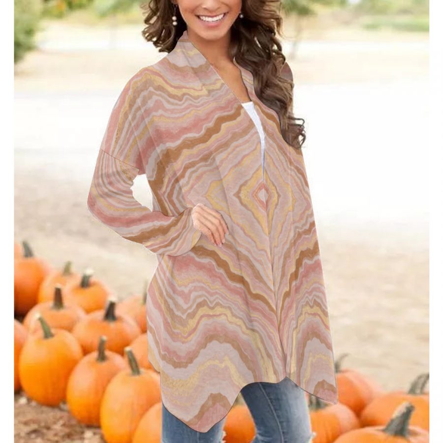 All-Over Print Women's Cardigan With Long Sleeve - Image 2