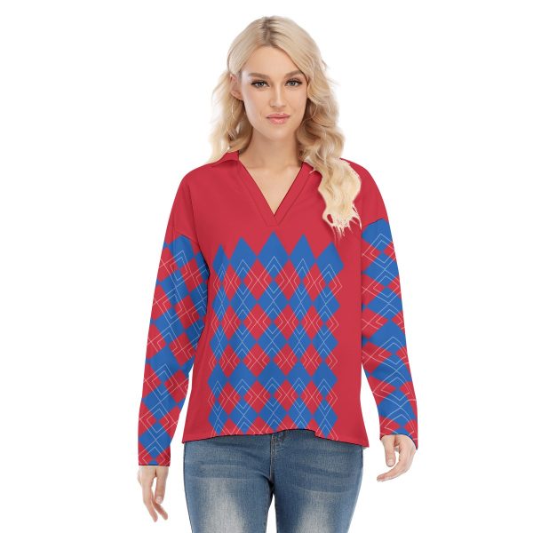 All-Over Print Women's Shirt Collar Blouse | Jersey
