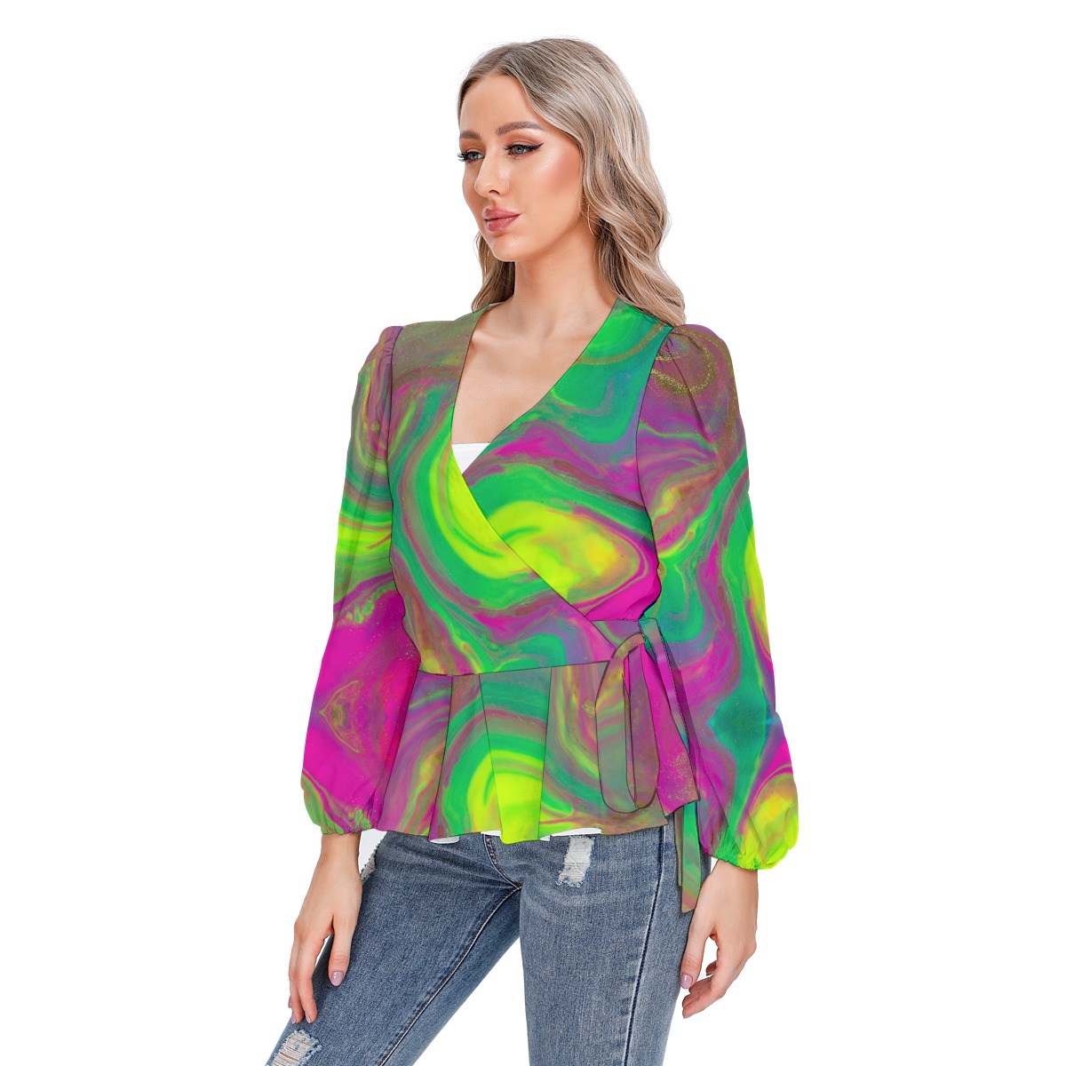 All-Over Print Women's Long Sleeve Shirt - Image 3