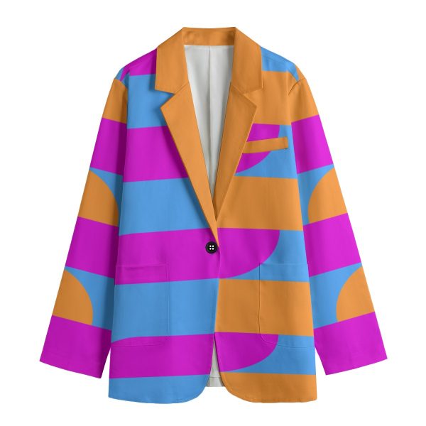 All-Over Print Women's Leisure Blazer | 245GSM Cotton