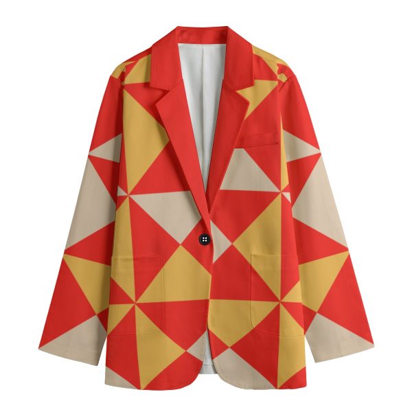 All-Over Print Women's Leisure Blazer | 245GSM Cotton