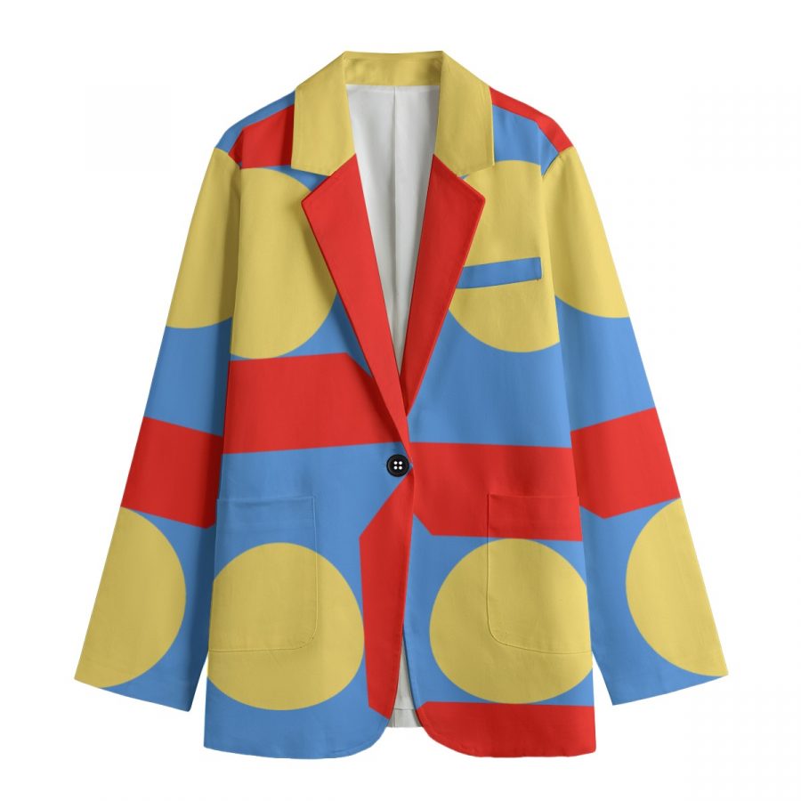 All-Over Print Women's Leisure Blazer | 245GSM Cotton