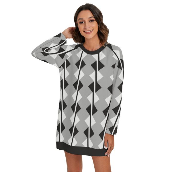 All-Over Print Women's Round Neck Raglan Sleeve Sweater