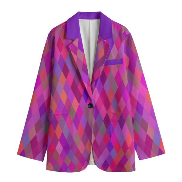 All-Over Print Women's Leisure Blazer | 245GSM Cotton