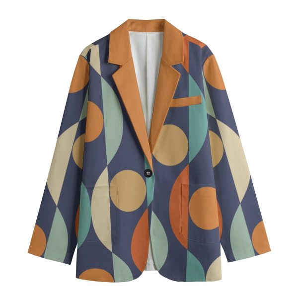 All-Over Print Women's Leisure Blazer | 245GSM Cotton