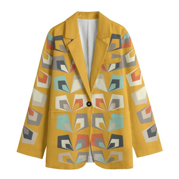 All-Over Print Women's Leisure Blazer | 245GSM Cotton
