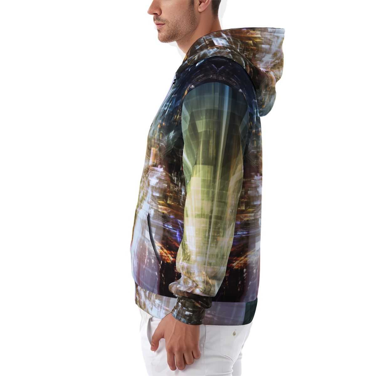 All-Over Print Zip Up Hoodie With Pocket - Image 2