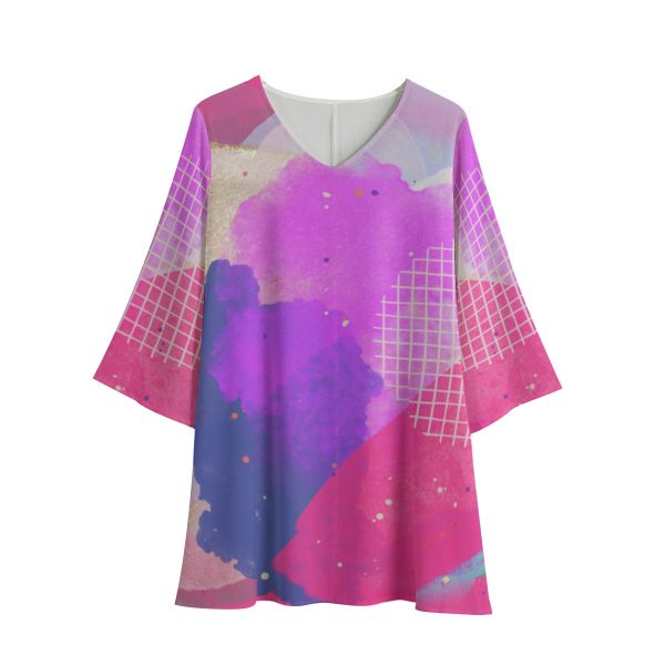 All-Over Print Women's V-Neck Dress