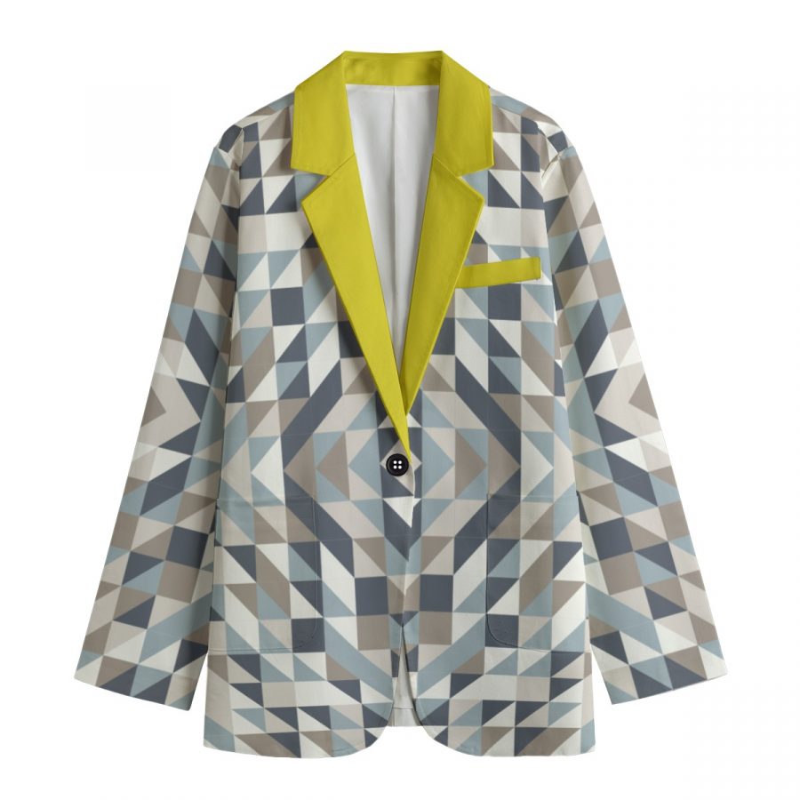 All-Over Print Women's Leisure Blazer | 245GSM Cotton