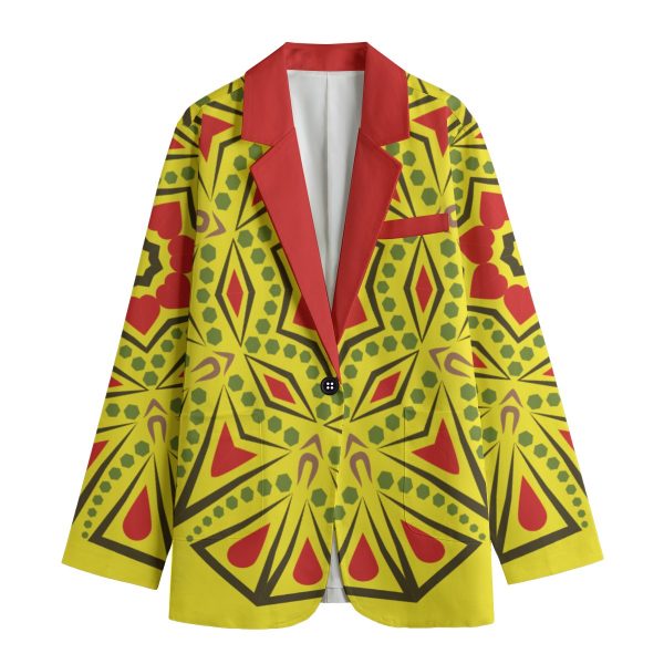 All-Over Print Women's Leisure Blazer | 245GSM Cotton