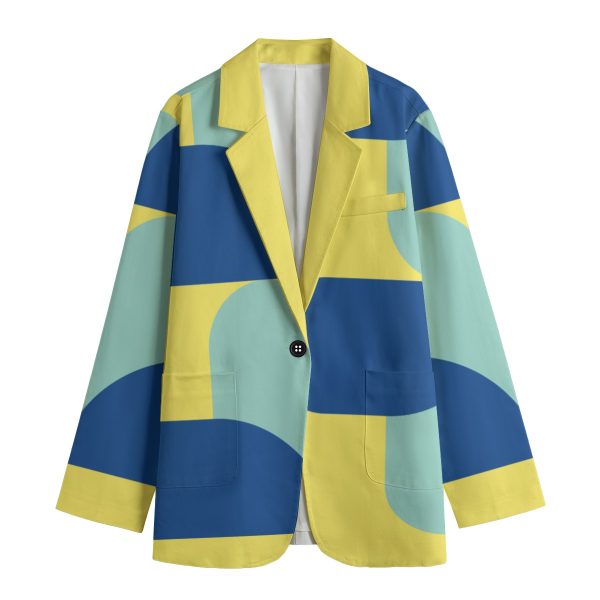 All-Over Print Women's Leisure Blazer | 245GSM Cotton