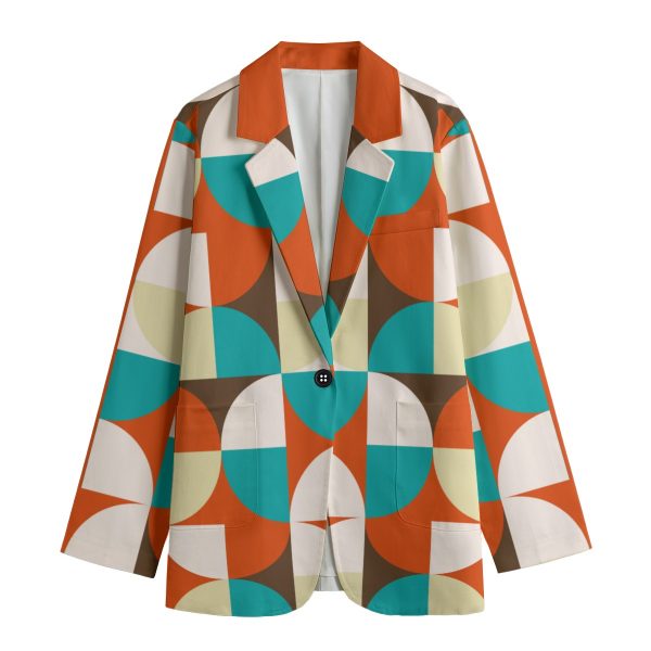 All-Over Print Women's Leisure Blazer | 245GSM Cotton