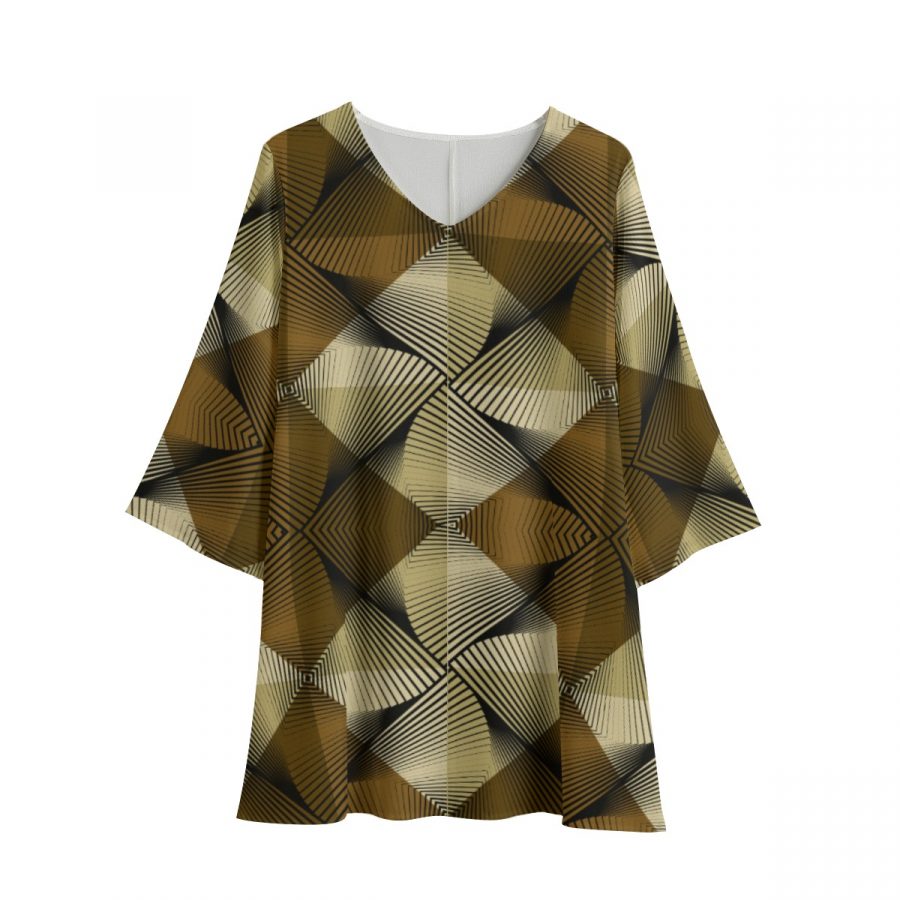 All-Over Print Women's V-Neck Dress