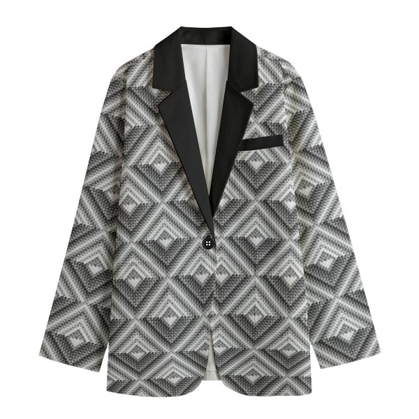 All-Over Print Women's Leisure Blazer | 245GSM Cotton