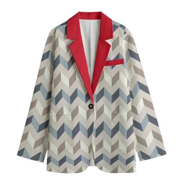 All-Over Print Women's Leisure Blazer | 245GSM Cotton
