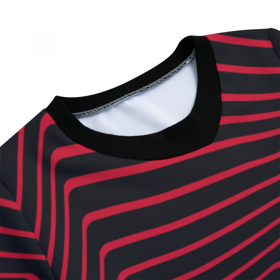 All-Over Print Women's Diagonal V-neck Dress With Long Sleeve - Image 4