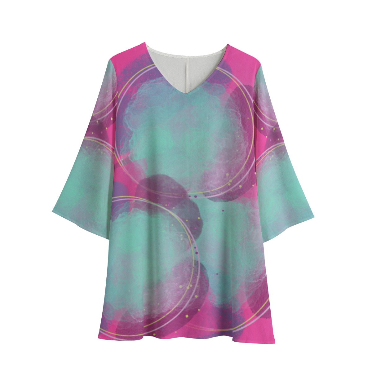 All-Over Print Women's V-Neck Dress