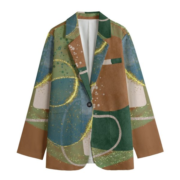 All-Over Print Women's Leisure Blazer | 245GSM Cotton
