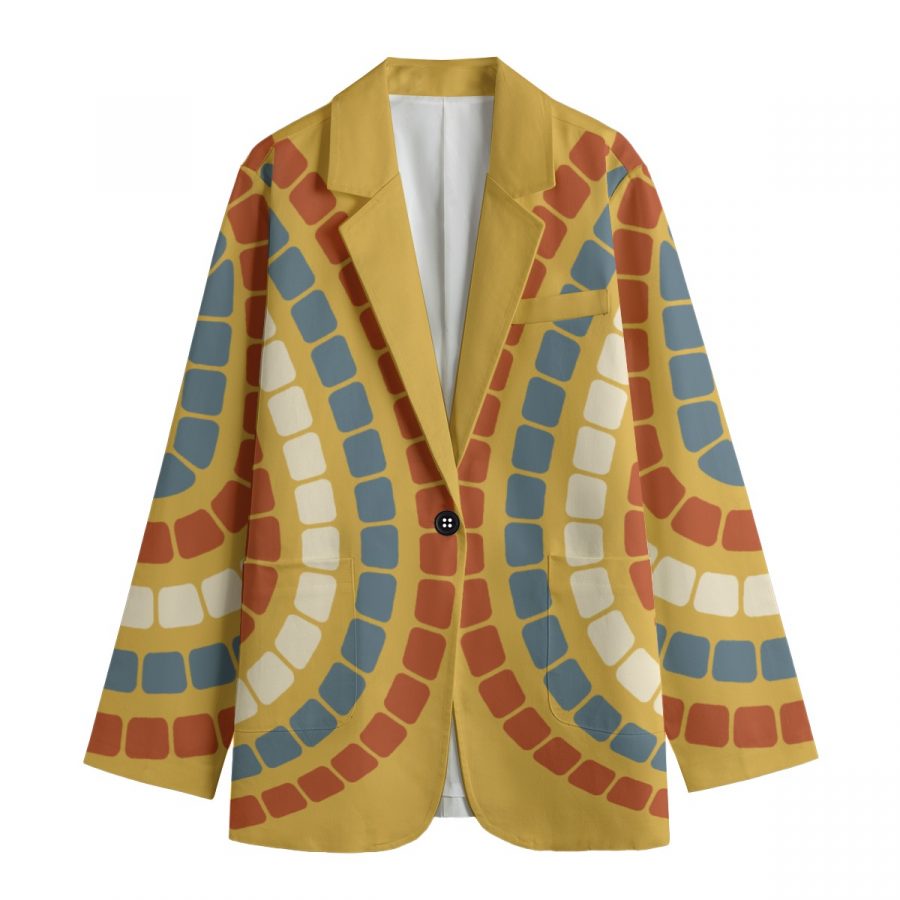 All-Over Print Women's Leisure Blazer | 245GSM Cotton
